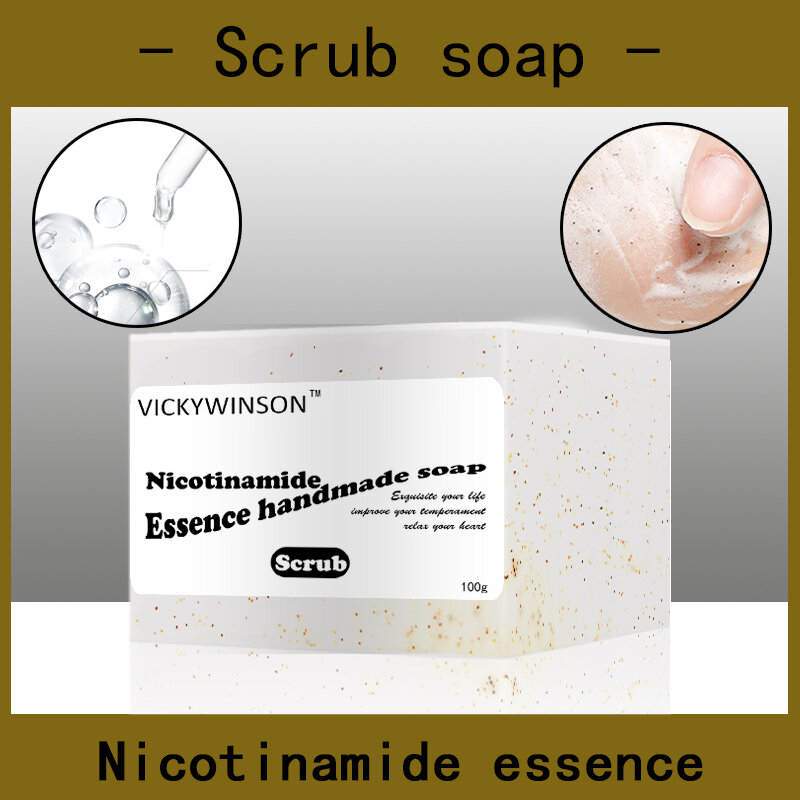 Nicotinamide essence scrub soap handmade Soap 100g Amino acid soaps body Lasting Moisturizing Whitening Anti-Aging  Anti-Wrinkle