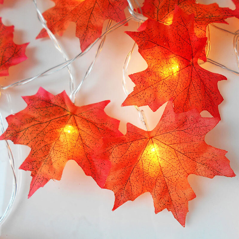 メイプルの葉の花輪,秋の葉,ガーランド,ハロウィーン,クリスマス,しわの吊り下げ照明,お祝いの装飾