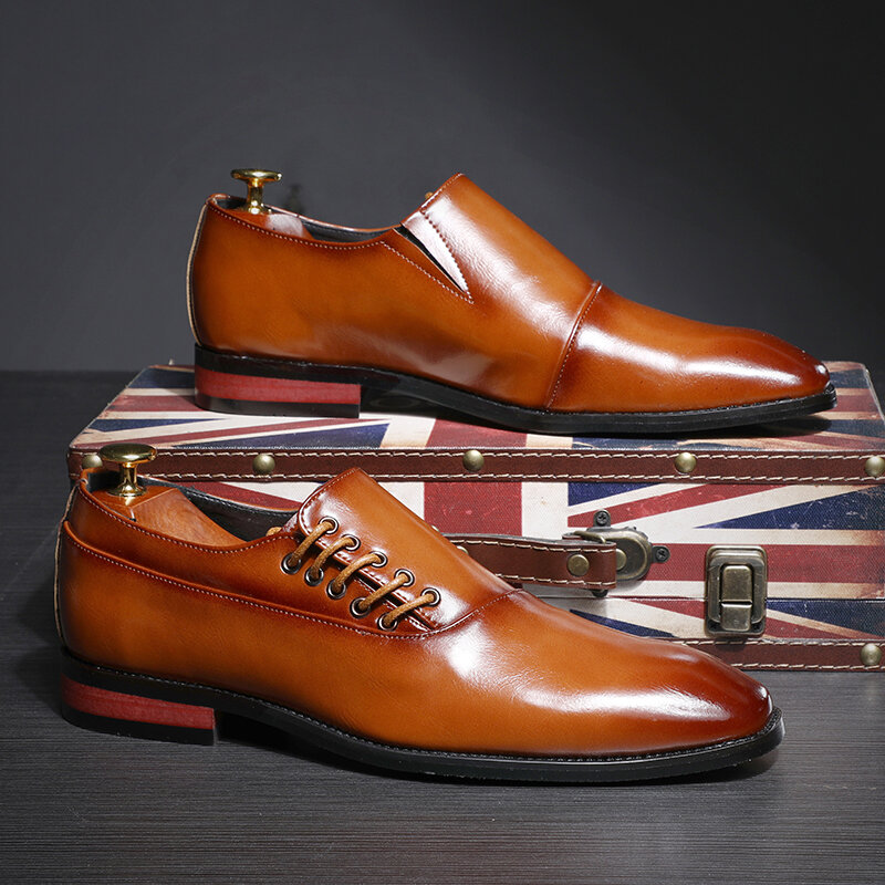 ZUNYU moda strój biznesowy mężczyźni buty nowy klasyczny skórzany garnitury męskie buty modne buty wsuwane buty sukienka mężczyźni oksfordzie rozmiar 37-48