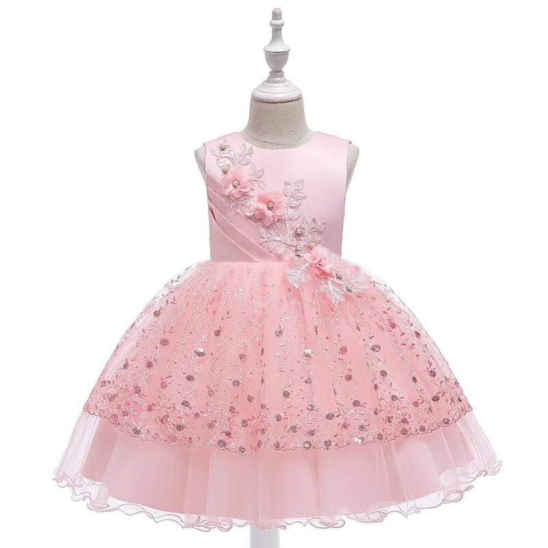 Menina saia 2021 novo vestido de renda fio líquido bonito princesa