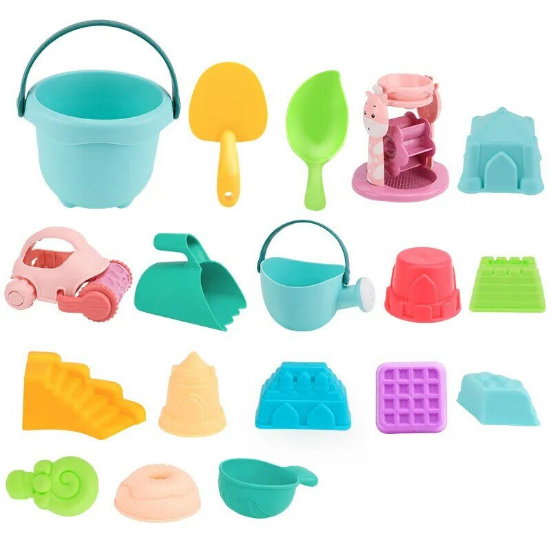 여름 실리콘 소프트 베이비 비치 장난감, 어린이 양동이 도구, 레이크 모래 시계, 야외 놀이 모래 도구 세트, 어린이 아기 목욕 장난감 선물