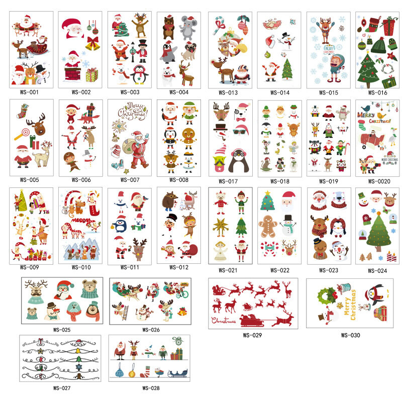 10 Teile/paket Weihnachten Tattoo Aufkleber Arm Dekoration Wasserdicht Schweiß Tattoo Aufkleber Aufkleber Weihnachten Spielzeug