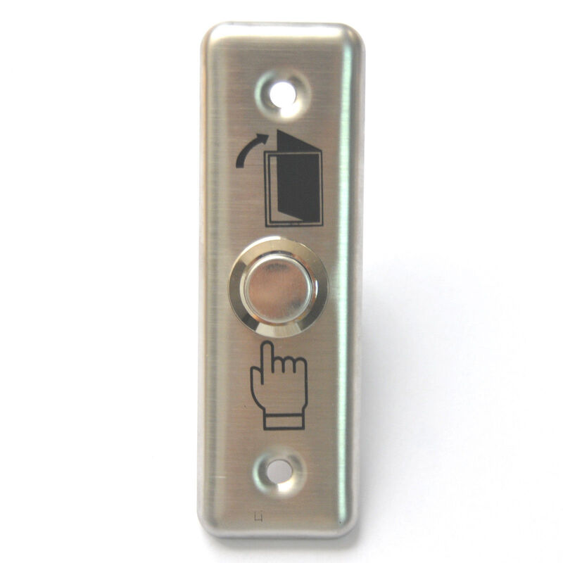 1set Door Switch Button With Screws Access Control Door Switch Stainless Steel Slim Exit Push Release Button Family Safety Tools