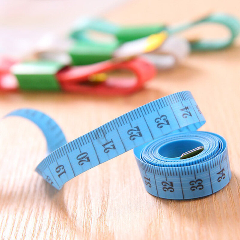 Regla suave de costura plana de 1,5 m, medidor de tamaño Mini para medición corporal, tamaño de cintura, Color aleatorio