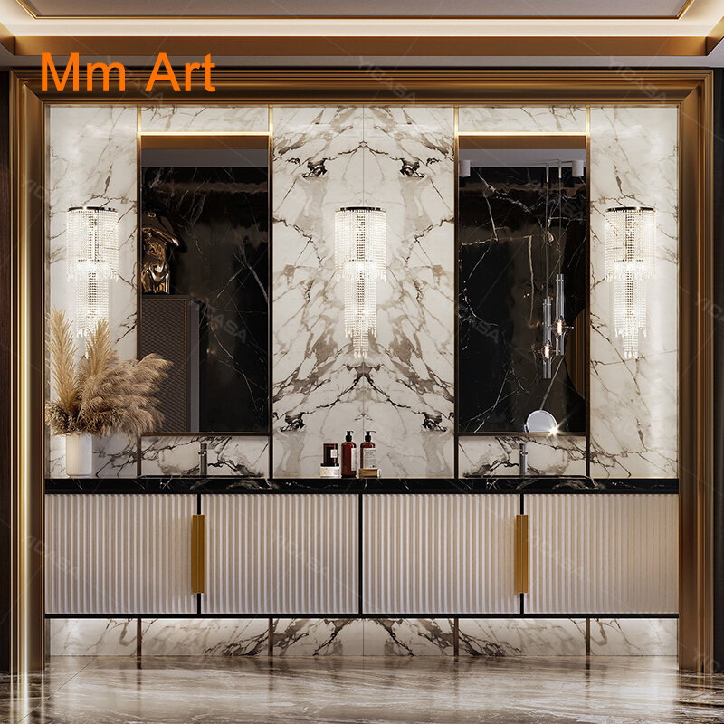 Модный классический стиль 48 дюймов твердой древесины Ванная комната косметическое зеркало с мойками 1 комплект