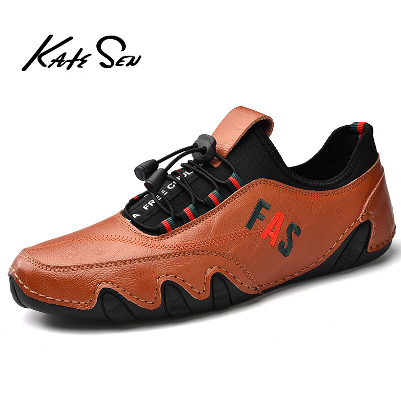 Nieuwe Mannen Platte Casual Schoenen Handgemaakte Lederen Mannen Schoenen Comfortabele Instappers Ademend Mocassins Outdoor Mannen Sneakers