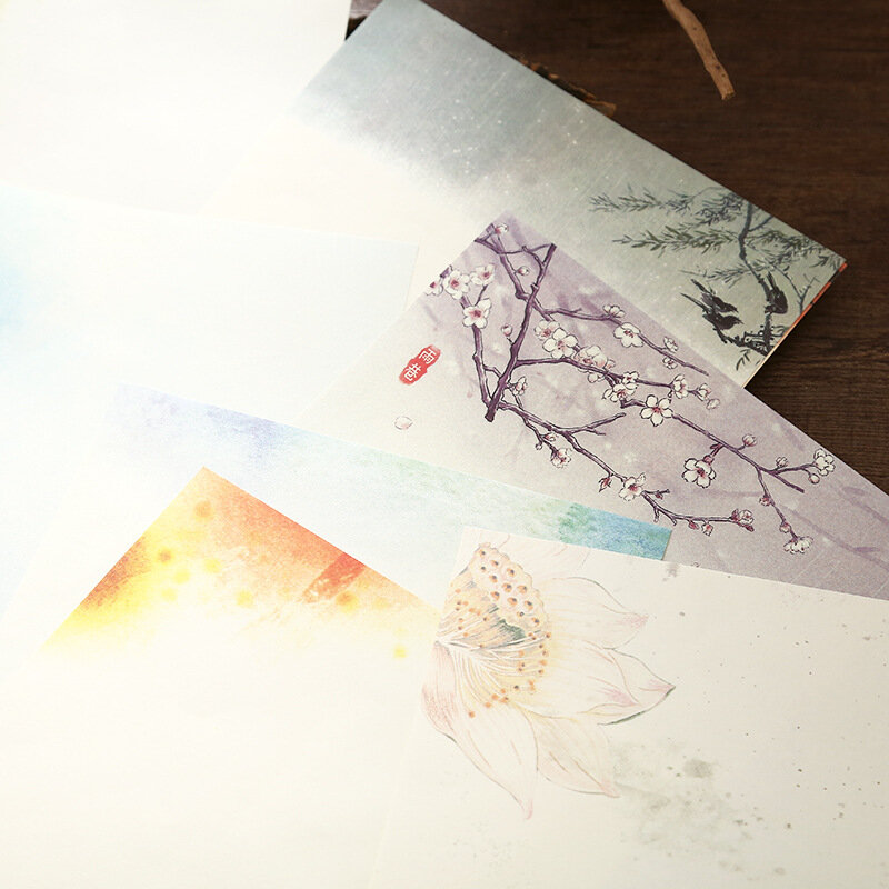 Sharkbang – ensemble de 2 enveloppes et 4 papiers de Style chinois, carte-cadeau de Festival, carte de vœux d'anniversaire pour enfants