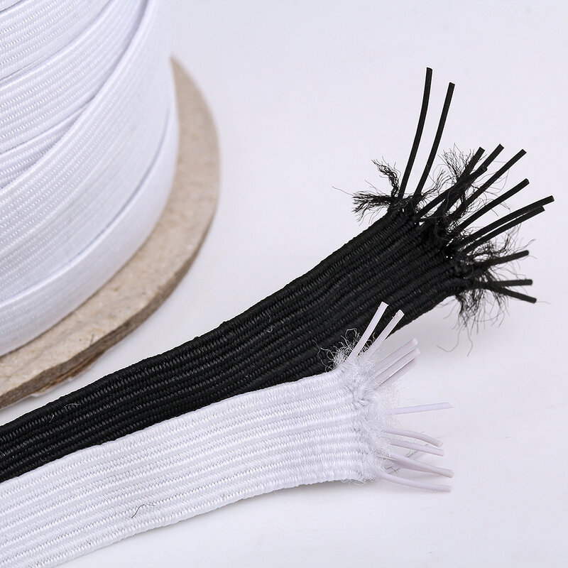 Banda elástica de goma plana para costura, accesorio de costura de 3-14mm, alta elasticidad, cinturón de cintura, cuerda elástica, ropa artesanal, costura
