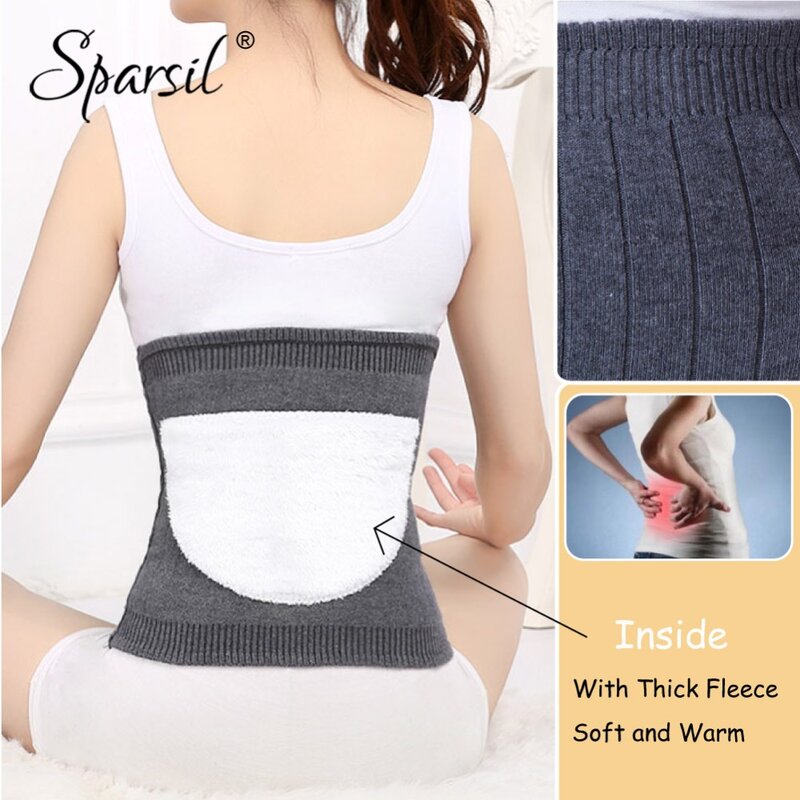 Sparsili – Support de dos élastique en cachemire pour femmes, tricot de taille, amincissant, moulant, polaire épaisse, protecteur chaud, résistant au froid, hiver