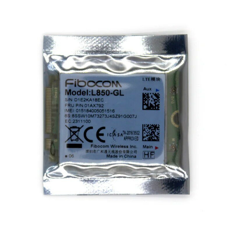 Fibocom L850-GL FRU 01AX792 LTE Cat9 modul untuk Thinkpad X1 karbon ke-6/ke-7 gen X280 T580 P52s P53 X1 Yoga 5th gen L580 X380 Yoga