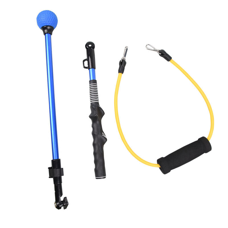 Foldable Golf Swing Trainer Aid Stick, Corretor de Postura, Prática Swing, Training Aids, Upgrade com Rubber Rope, Exercícios de Força