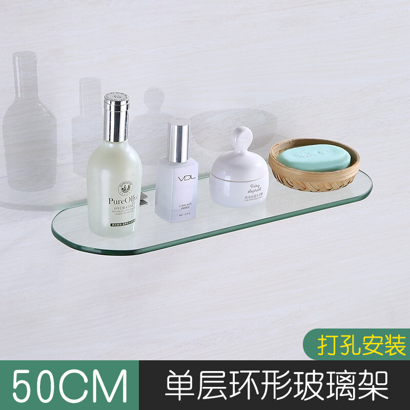 Estante de esquina de cristal de baño Base de Metal accesorios de Hardware de baño estante de almacenamiento de pared organizador de cosméticos 30/40/50 /60cm
