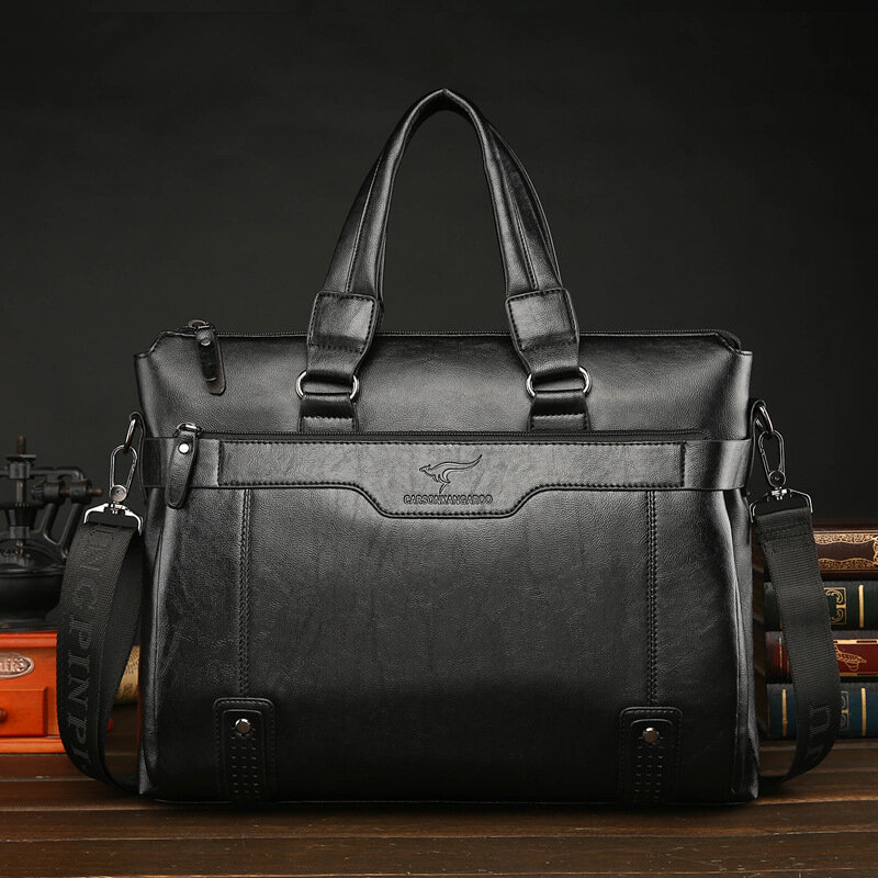 Weysfor Men's-ビジネスブリーフケース,高品質の合成皮革トラベルバッグ,ラップトップショルダーバッグ