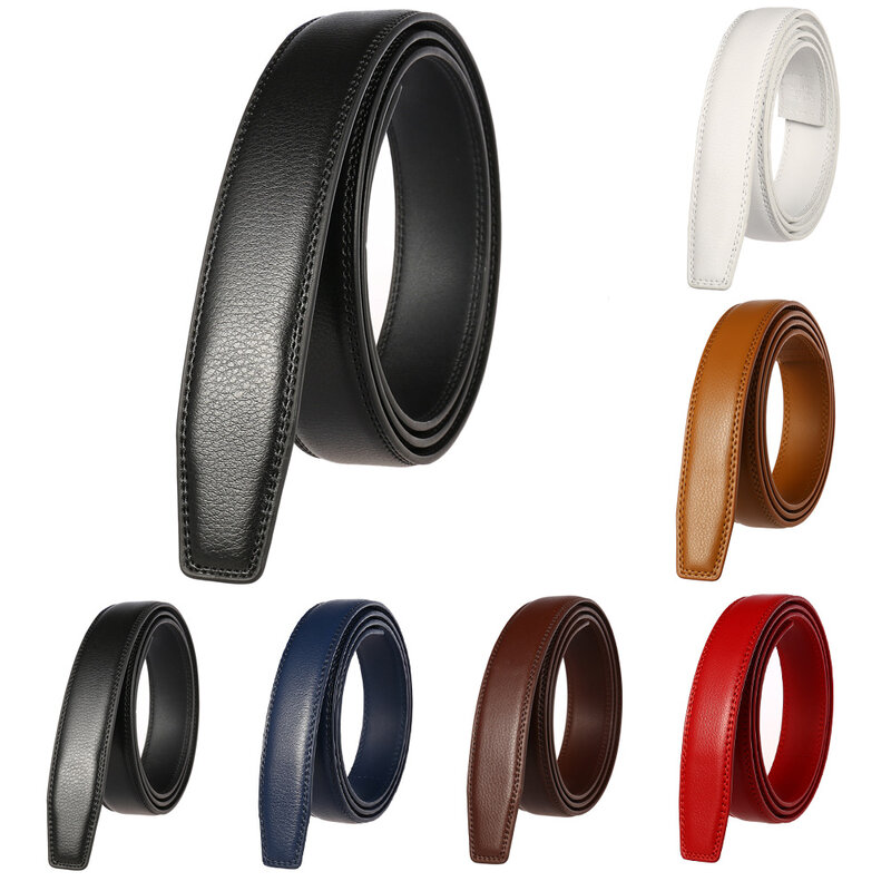 3.0cm 3.1cm Width Leather Belt No Buckle Designer Belts Men High Quality Leather Strap 110-130cm