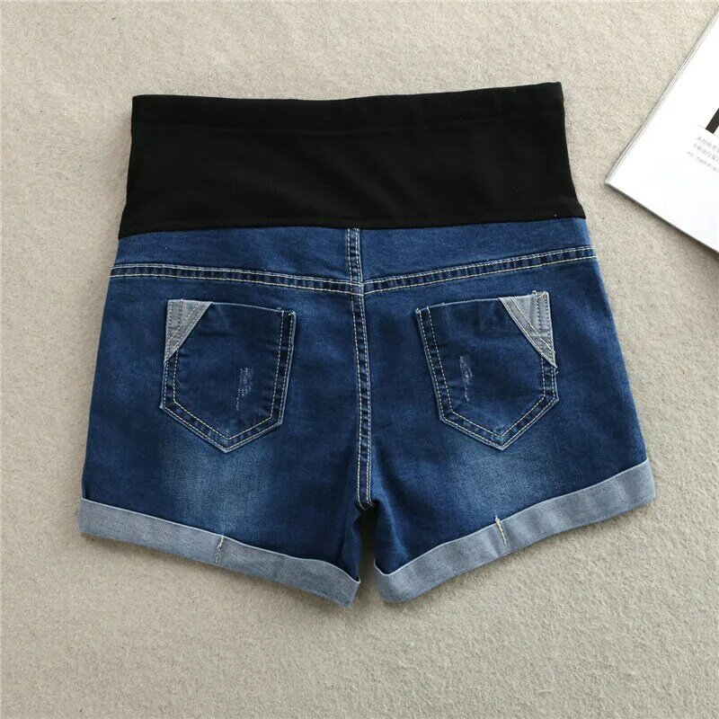 Hot Zomer Dunne Stretch Denim Moederschap Shorts Buik Opgerold Shorts Kleding Voor Zwangere Vrouwen Casual Zwangerschap Korte Jeans