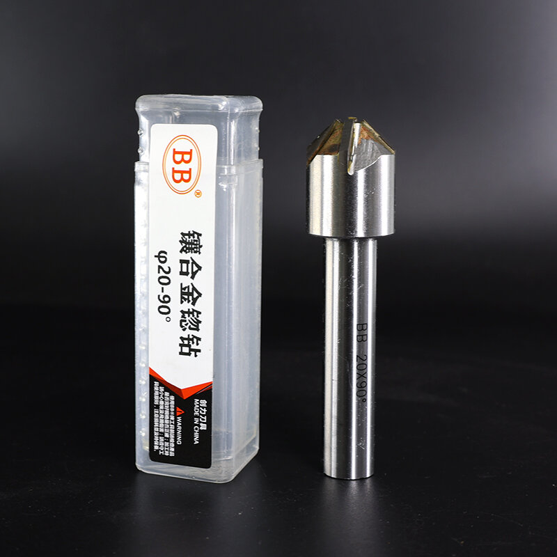 BB-Countersink Drill com Brazing Carbide Blade, Chamfering Milling Tool, 90 Degree, 16mm, 20mm, 25mm, 30mm, 40mm