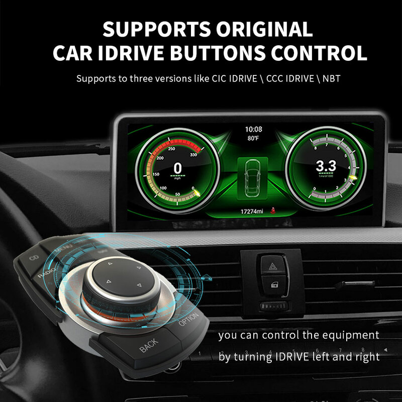 10,25 ''tela de exibição multimídia sem fio Apple Carplay Android Auto para BMW 1 2 3 4 Series F20 F21 F22 F30 F31 F32 F33 F34 F36