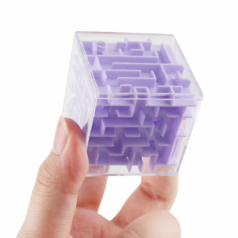 1pc 3D 미로 매직 큐브 투명한 육면체 퍼즐 스피드 큐브 롤링 볼 게임 Cubos 미로 완구 어린이를위한 교육
