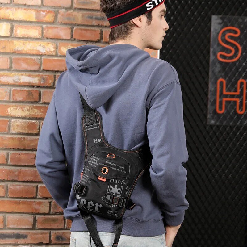 Men Waterproof Nylon Drop Leg Bags Thigh Hip Bum Belt Bag Waist Fanny Pack Boys Travel Riding Motorcycle Crossbody Shoulder Bags