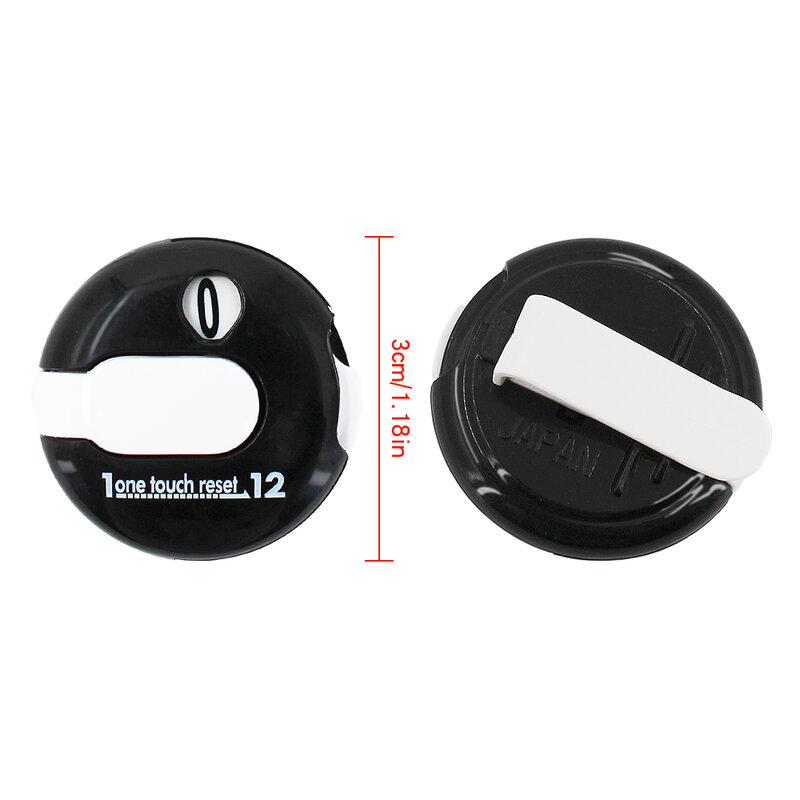 Golf Stroke Counter Mini แบบพกพา Easy Reset 12จังหวะกอล์ฟคะแนนกอล์ฟสีดำสีขาวสีแดง Drop Ship