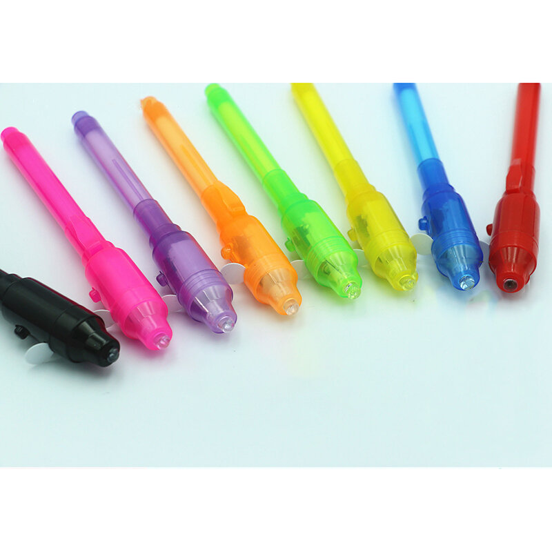 Bolígrafo de tinta Invisible para niños, pluma de luz luminosa UV, 1/3 piezas, 2 en 1, juguete para niños