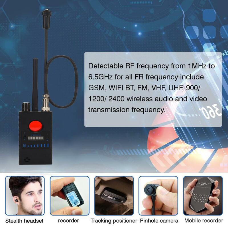 Anti Spy Detector,Wireless RF Bug Detector,Ultra-Sensitive Bug Sweeper for Wireless Mini Camera GSM Listening Device Detector
