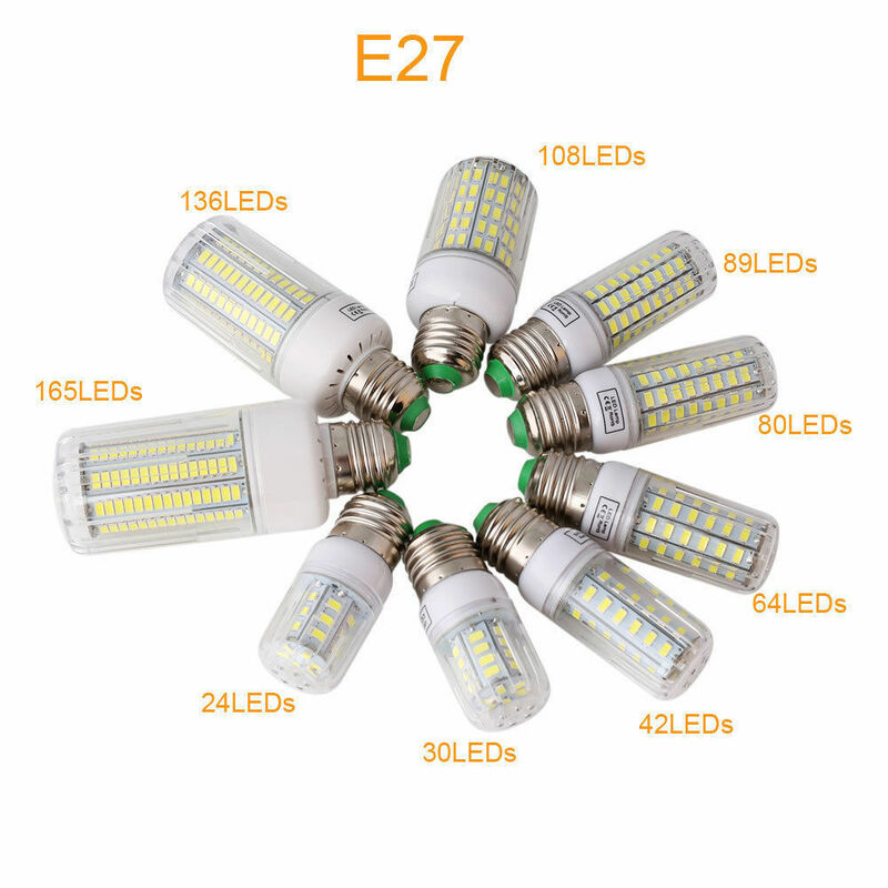 5 Chiếc E27 E12 B22 LED Bắp Sáng AC 220V Trắng Siêu Sáng Đèn Ampoule Cho Nhà Phòng Ngủ thay Thế 50 Sợi Đốt