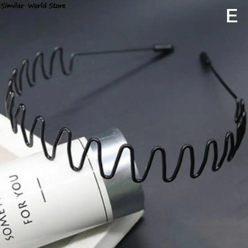 Diadema ondulada negra para hombres y mujeres, 1 piezas, diadema para lavar, Scrunchy, herramientas de peinado, accesorios para el cabello, bandas de Aro para la cabeza