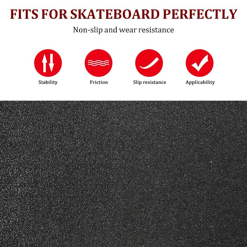 VORCOOL-Skate Grip Tape Sheet, Lixa para Rollerboard, Escadas, Pedal, Cadeira de Rodas, 80x20cm