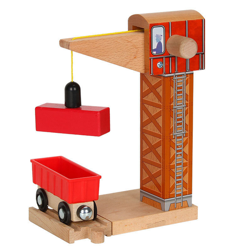 Деревянный Железнодорожный путь, аксессуары для всех видов кранов, магнитная игрушка, подходит для всех брендов, детские игрушки