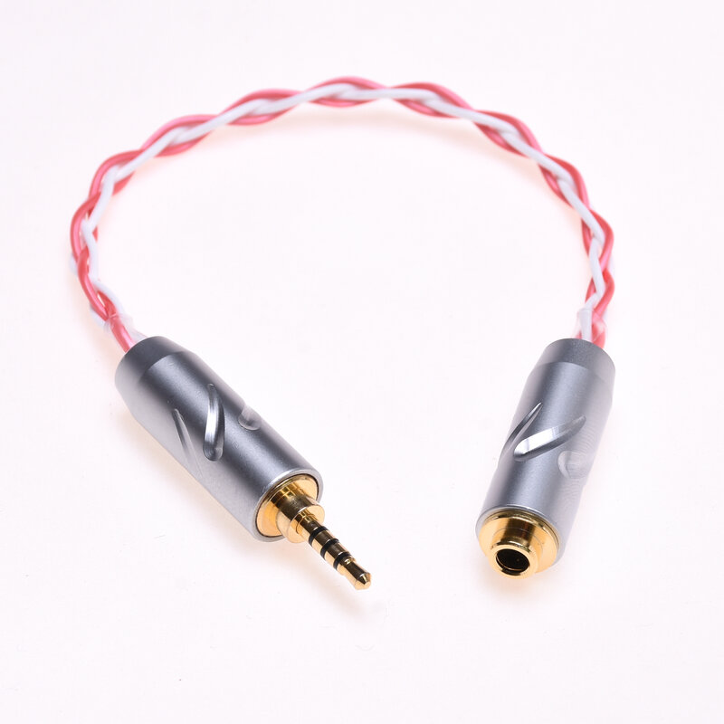 Red/White Cable TRRS 2.5MM Male to 3.5MM Female TRRS Balanced Audio Adapter Cable for Astell&Kern FIIO