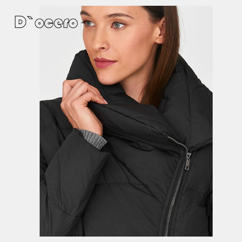Doocero 2022 inverno venda quente jaqueta feminina longo joelho de alta qualidade algodão para baixo jaqueta feminina casaco quente h versão simples parka