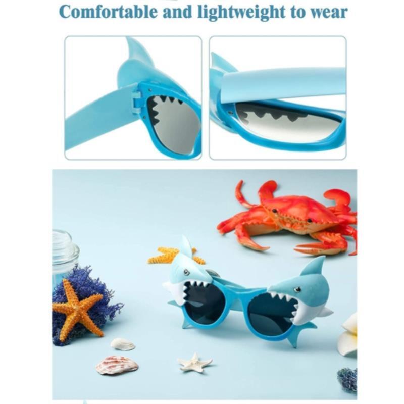 Gafas de tiburón con temática de tiburón para niños, fiesta de cumpleaños de un solo cumpleaños, fiesta de Baby Shower, tiburón