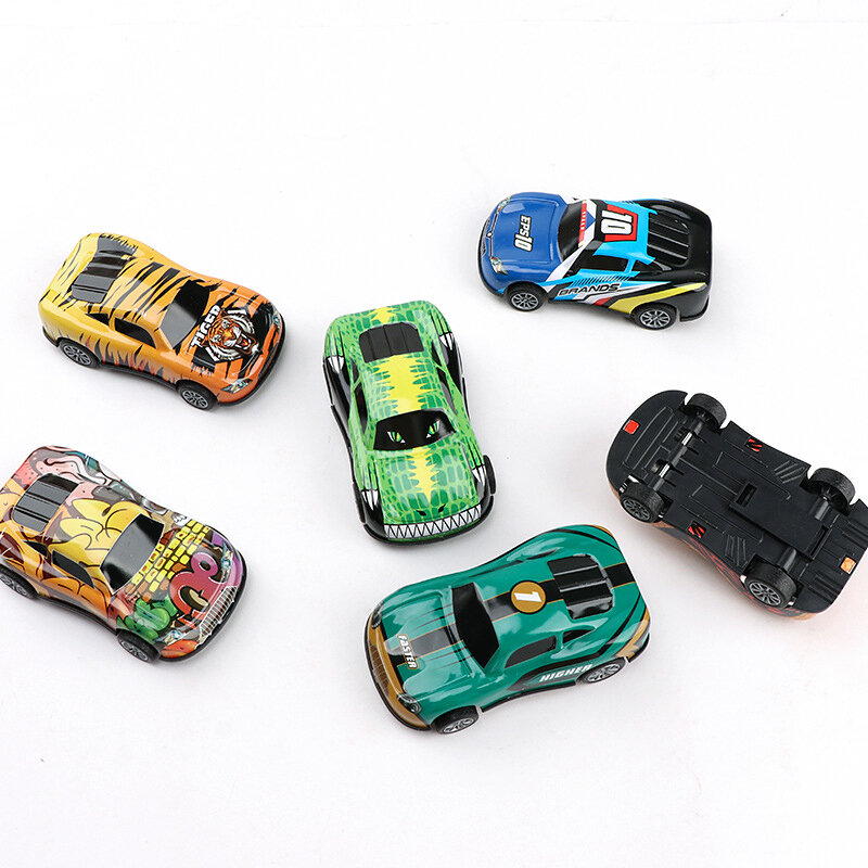 Coche de carreras de aleación de plástico para niños y niñas, Mini coche de ruedas con dibujos animados, modelo extraíble, divertido
