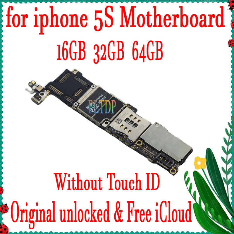 Motherboard Desbloqueado Original sem Touch ID, Logic Board, Clean ICloud, Fit para iPhone 5, 5C, 5S, 5SE, 6 Plus, 6S Plus, 6SP