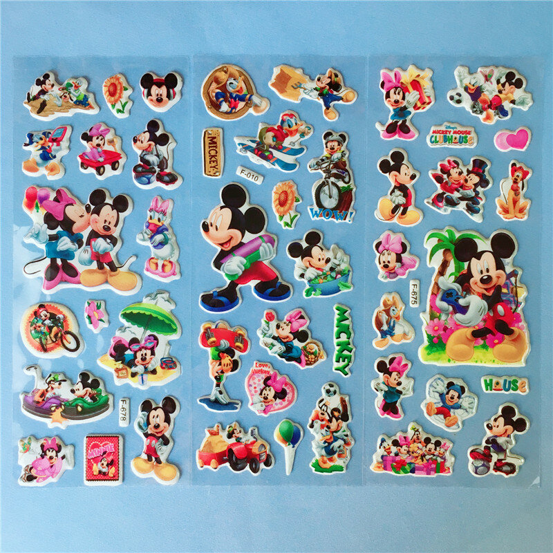 Autocollants cadeaux Mickey Mouse Minnie Mouse, 12 pièces, cadeau d'anniversaire pour enfants