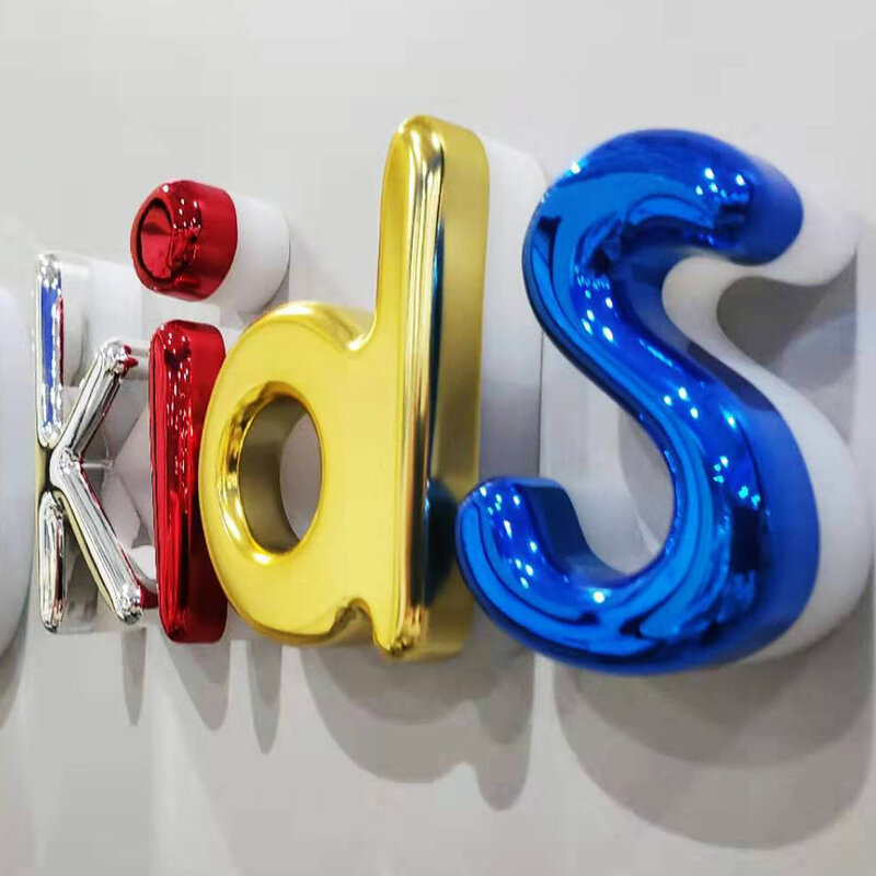 Customize high quality Vacuum coating acrylic led backlit letter 3D colorful waterproof letter sign