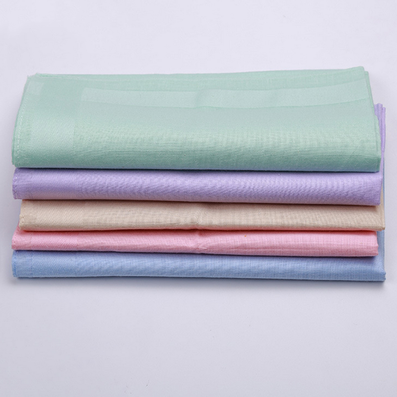 Lenço colorido de doces, lenço quadrado simples de cor mista com algodão puro penteado lenço 40x40cm, 10 peças