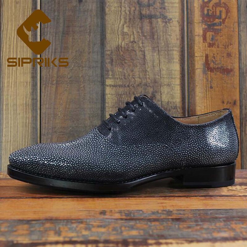 Sipriks-أحذية جلدية للرجال ذات علامات تجارية فاخرة ، أحذية أكسفورد مع خياطة مخصصة ، مناسبة للمكتب والأعمال