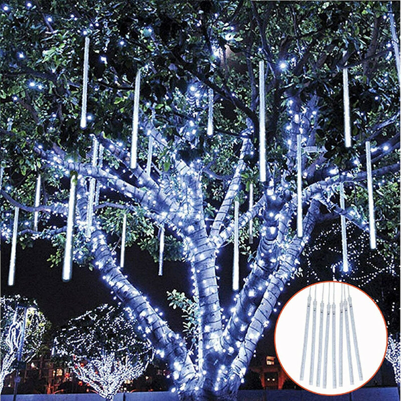 النيزك دش المطر أنبوب 30 سنتيمتر 50 سنتيمتر 8 قطعة/المجموعة LED عيد الميلاد ضوء الزفاف حديقة عيد الميلاد سلسلة ضوء في الهواء الطلق عطلة الإضاءة 100-24