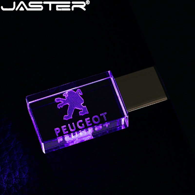 JASTER 자동차 크리스탈 메탈 USB 플래시 드라이브, 외부 저장 메모리 스틱, U 디스크, 4GB, 8GB, 16GB, 32GB, 64GB, 128GB