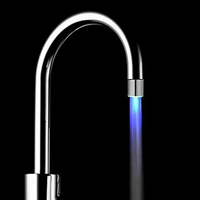 Grifo de agua con luz LED que cambia de brillo, grifo de ducha de cocina, ahorro de agua, cabezal de boquilla de grifo luminoso, luz de baño, novedad