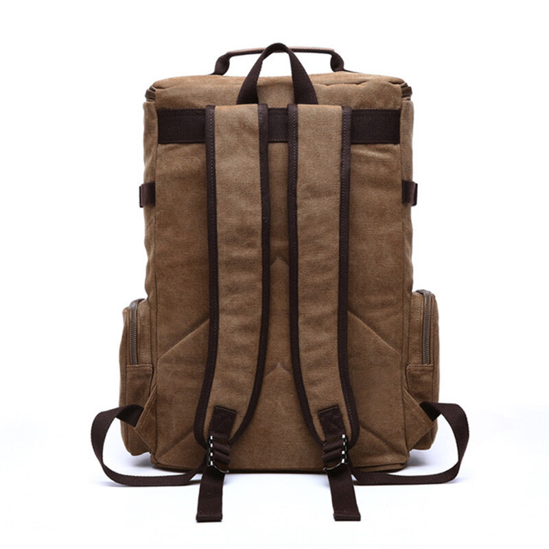Mochila lona vintage para homens, mochila escolar, sacos de viagem, grande capacidade, mochila portátil