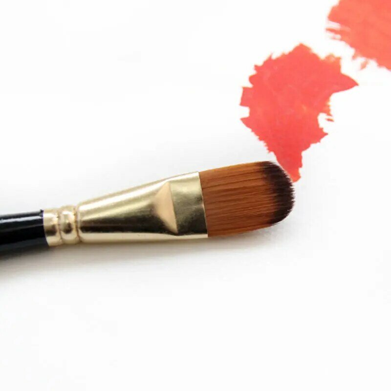 5pcs/Set Nylon Hair brush Brush Set Round Flat Brush Acrylic DIY Watercolor Pen Oil Paint  for Artists Painters Beginners