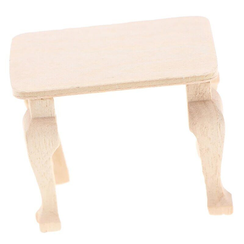 Mini drewniany stół zabawkowe meble 1:12 domek dla lalek miniaturowe akcesoria DIY do lalek wystrój domu dla dzieci dla dzieci zabawki