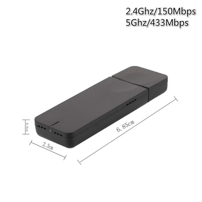 802.11ac 600mbps wifi usb mini mtk7610 2.4g/5.8g banda dupla 500 metros de longa distância adaptador wi-fi