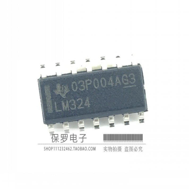 Novo amplificador operacional 100% original, lm324 dr lm324 sop-14, estoque real, 10 peças