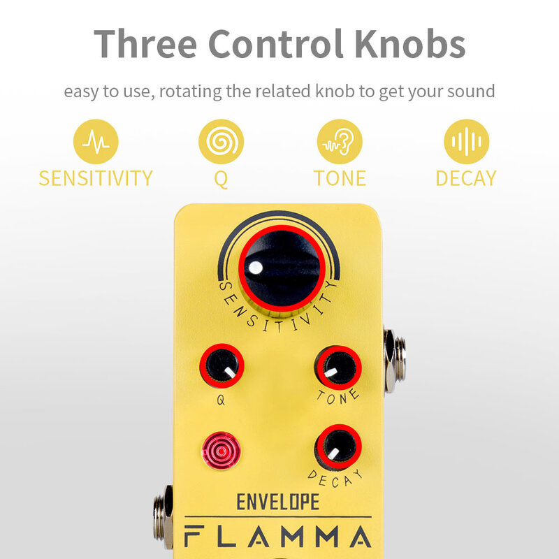FLAMMA-Pedal de efectos de guitarra FC11, accesorio con filtro de sobre, analógico, Wah, True Bypass, carcasa de Metal