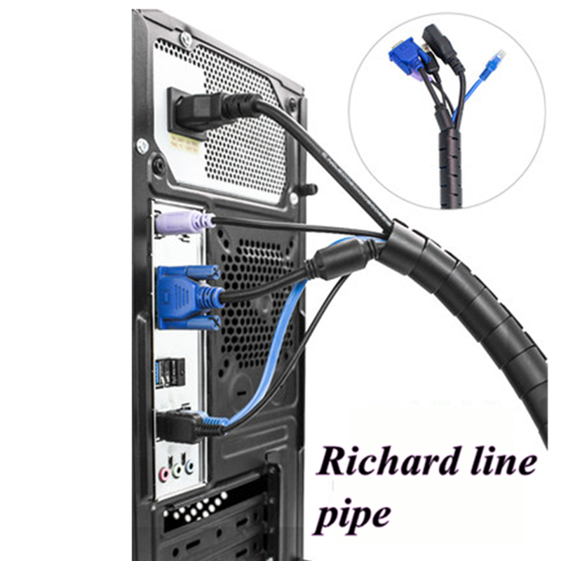 10M 8/10/12/16/22Mm Line Organizer Pijp Bescherming Spiraal Wrap Winding Kabel wire Protector Cover Buis