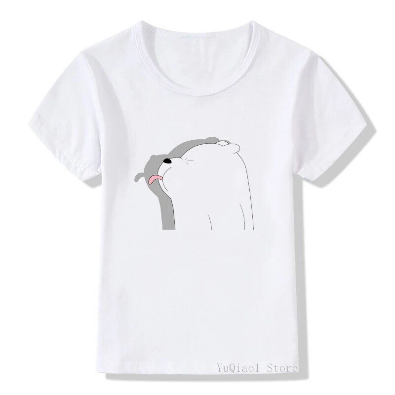 Drôle trois ours dessin animé impression t-shirt enfants haut d'été bébé garçons filles vêtements harajuku mignon enfant t-shirts graphiques t-shirts